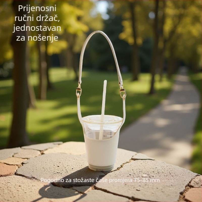 Prilagođeni PU kožni omotač za čašu s odvojivim Velcro remenom – prijenosna izolacijska navlaka za čaj i kavu