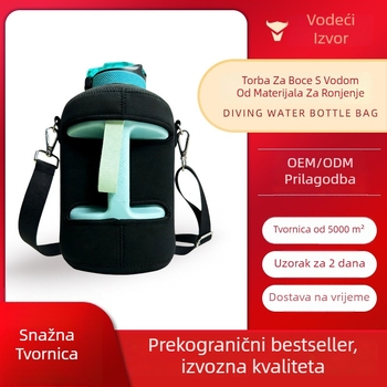 Torba za bocu za fitness s izoliranim kućištem, ronilački materijal, crossbody remen, vanjski veliki kapacitet