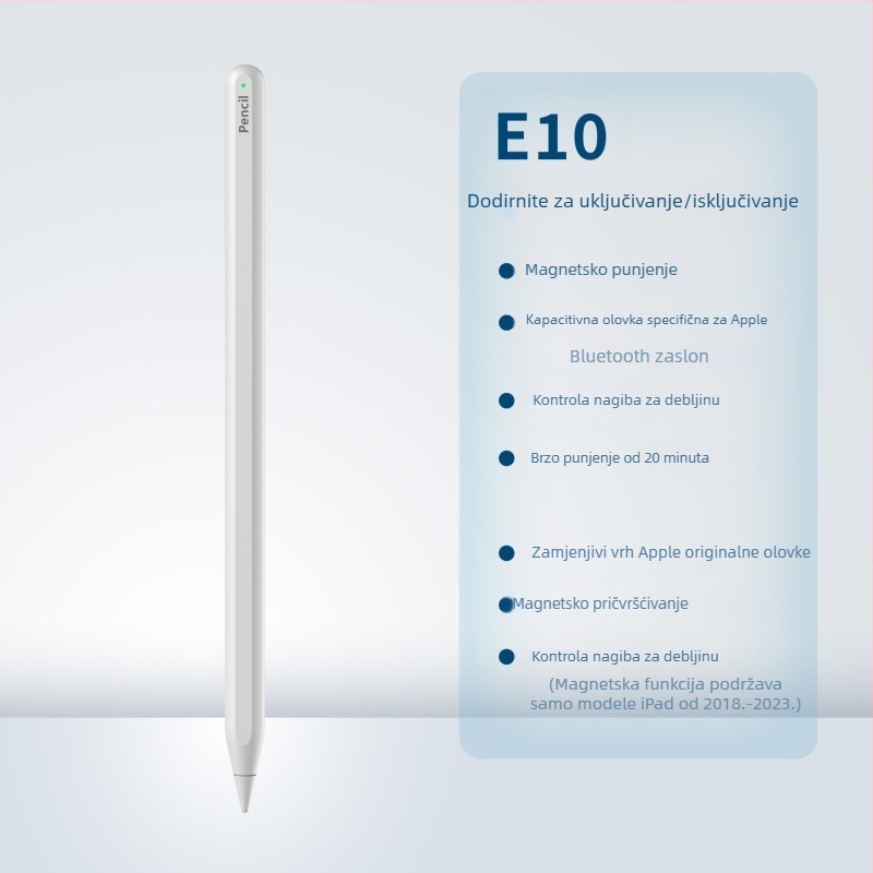 Kapacitivni stylus za iPad s Bluetoothom i magnetskim punjenjem
