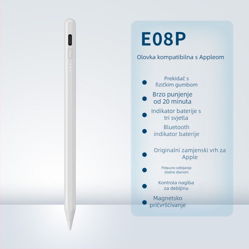 Kapacitivni stylus za iPad s Bluetoothom i magnetskim punjenjem