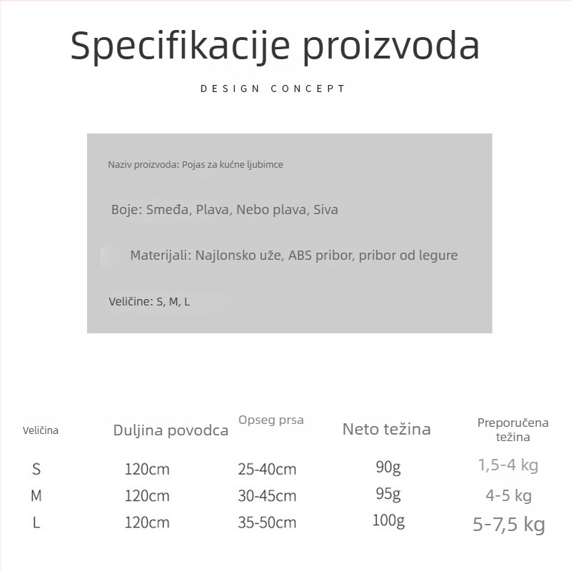 Povodac za kućne ljubimce s prsnim remenom i mašnicom za mačke i male pse