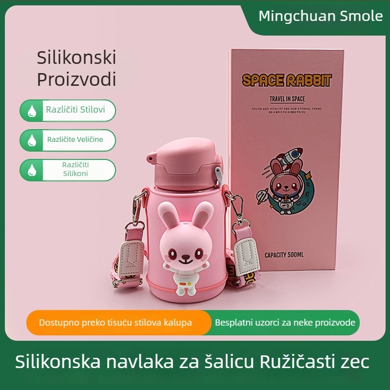 Silikonski poklopac za čašu za djecu, prehrambena kvaliteta, crtani dizajn, otporan na visoke temperature, protuklizno