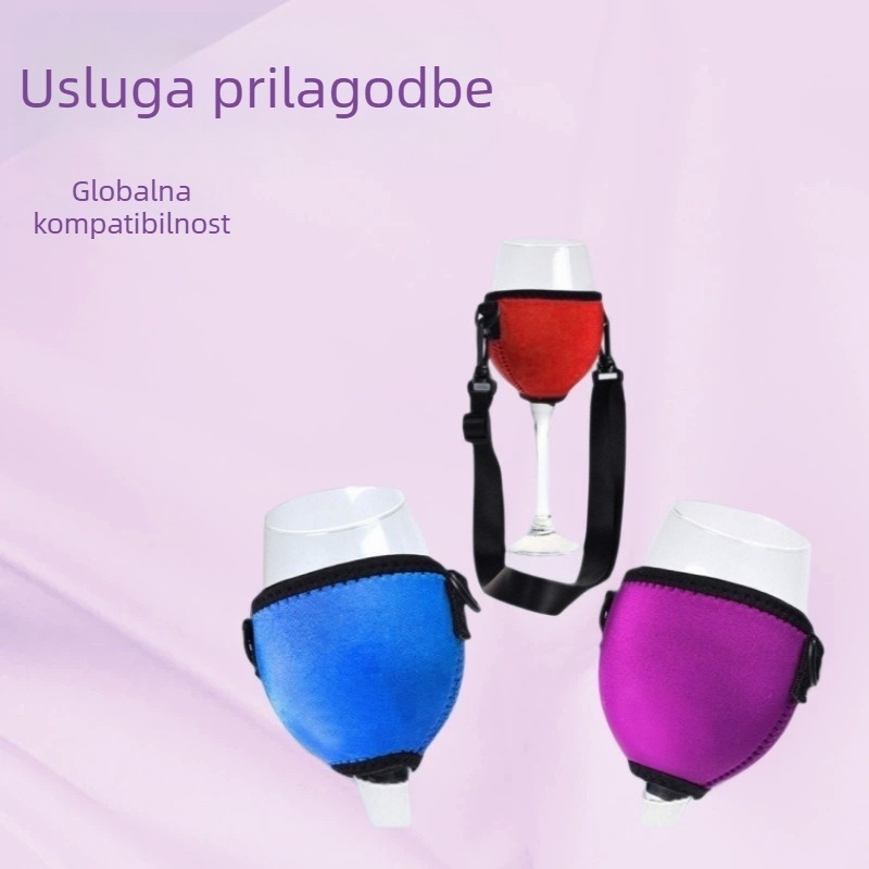 Gruba zaštita za čašu goblet od SBR materijala, s kaišem za vrat, zaštita od lomljenja stakla