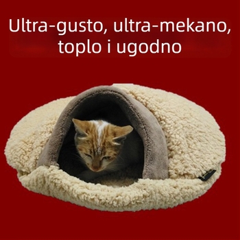 Jesensko-zimsko gnijezdo za mačke od mekanog flanel, tunel u stilu hamburgera za male kućne ljubimce