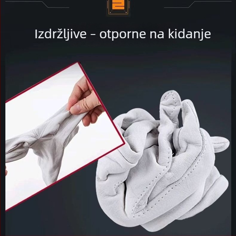 Kratke kožne zaštitne rukavice za zavarivanje, rukovanje, izolaciju, vožnju i vrtlarstvo