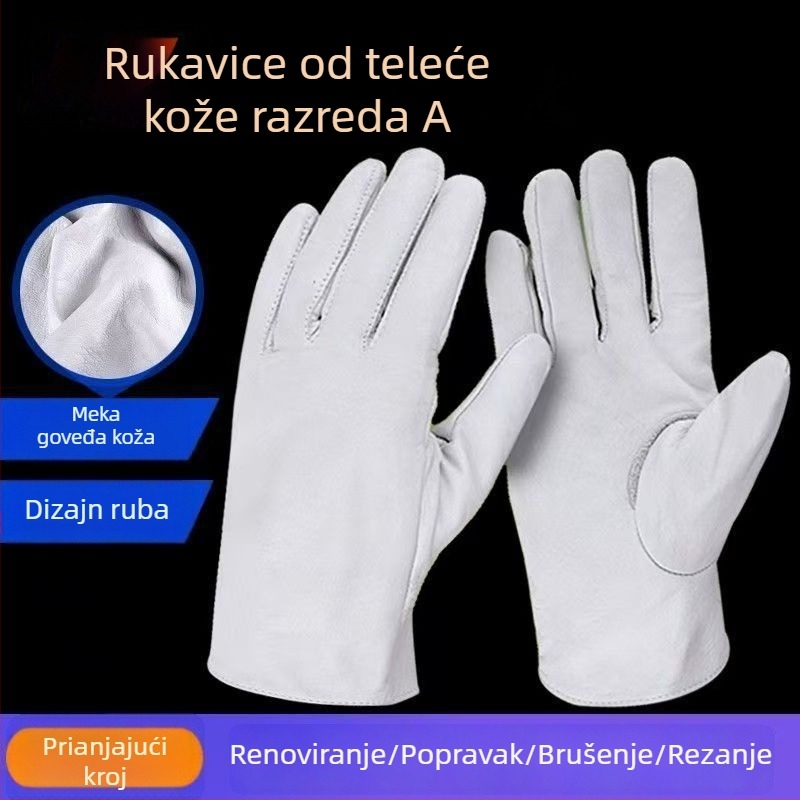 Kratke kožne zaštitne rukavice za zavarivanje, rukovanje, izolaciju, vožnju i vrtlarstvo