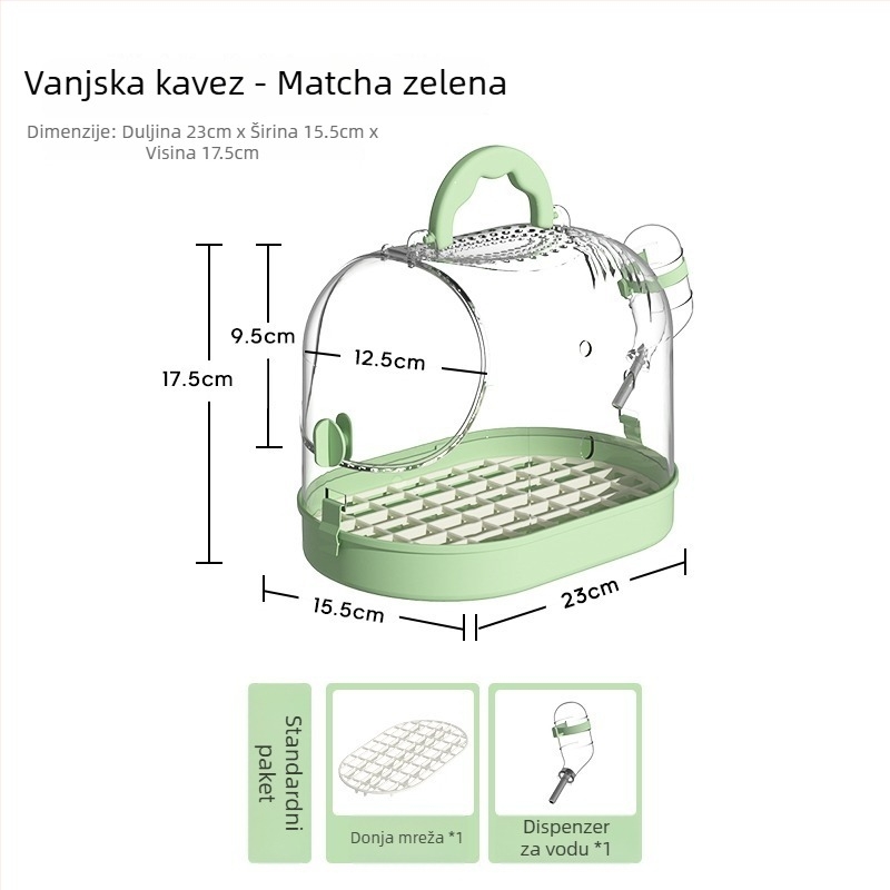 Prozirna prenosna kutija za hrčka za vanjsku upotrebu