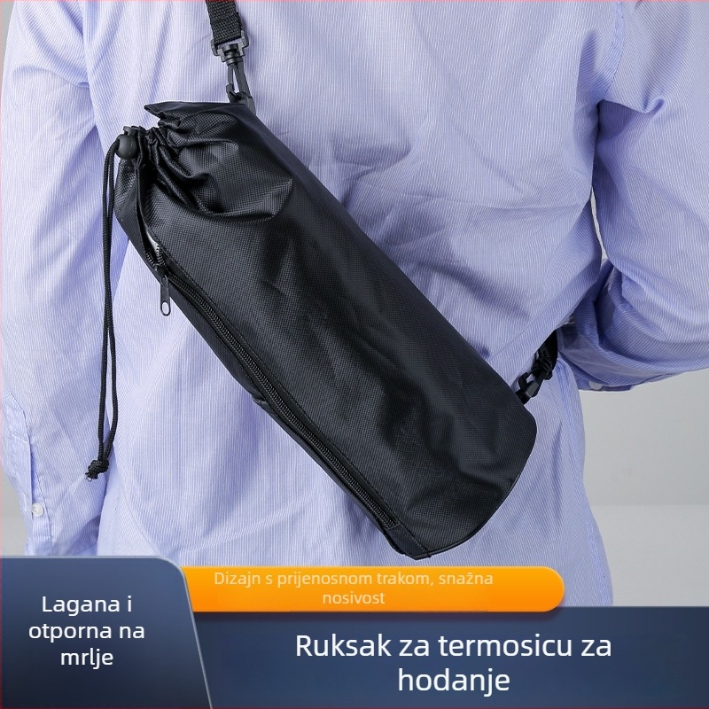 Prijenosna vanjska futrola za termos s remenom, izolirani omotač za šalicu za putovanja 1,5–1,8 L