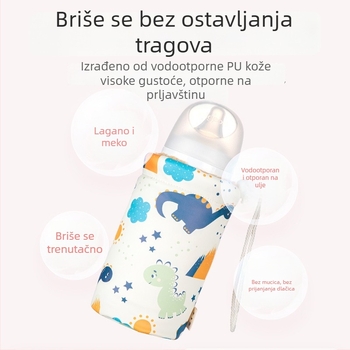 Univerzalna PU kožna izolacijska futrola za bočicu djeteta, široko otvorena, vodootporna, otporna na prljavštinu, zaštita od pada