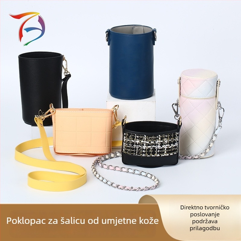 PU kožni držač čaše s remenom – prenosna zaštitna torbica za šalice čaja s mlijekom i kavom