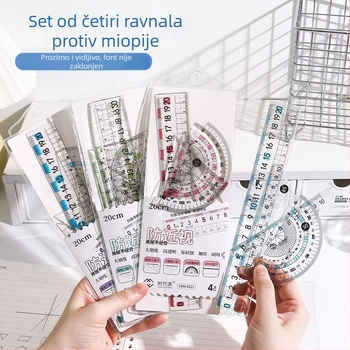 20 cm plastični set ravnala s valovitom rubom za crtanje i mjerenje, za učenike nižih razreda srednje škole, višenamjensko kartiranje