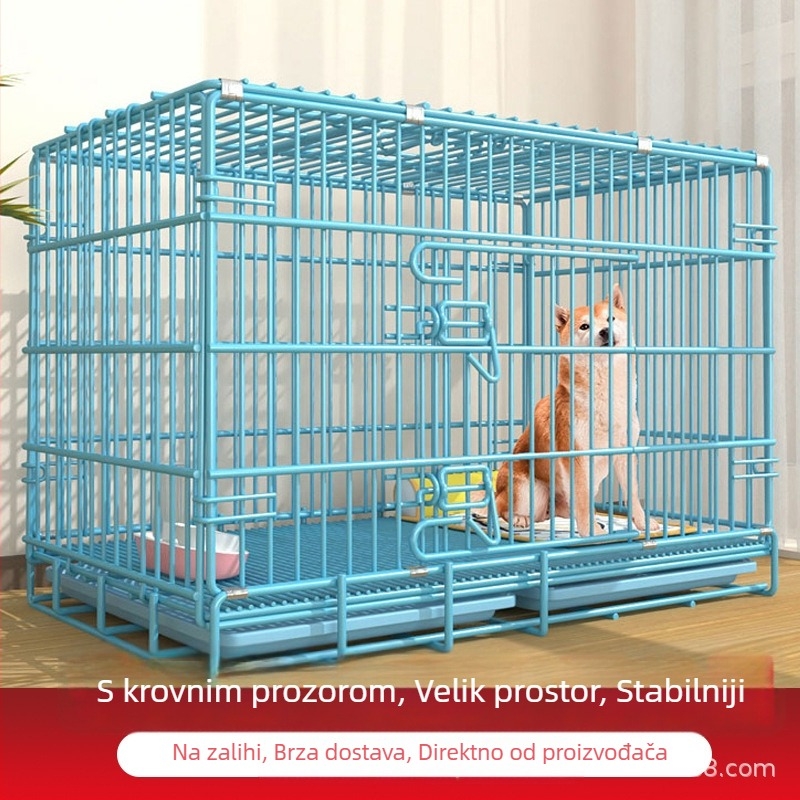 Unutarnji sklopivi kavez za pse s debelom žicom, pogodan za velike, srednje i male pse