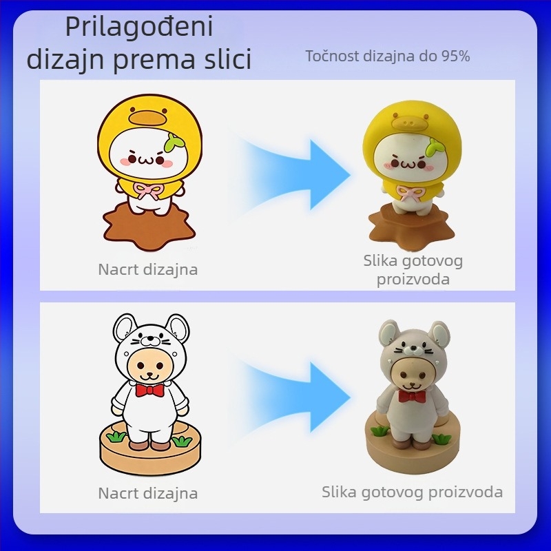 PVC poklopac za šalice s 3D dizajnom crtane lik, silikonski poklopac za šalice s 3D figurom, prilagodljiva mekana gumena podložnica za šalice