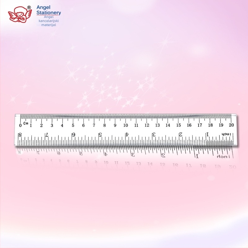 Akrilno pravilo 20 cm, set s 15 cm trokutom i 9 cm kutomjerom