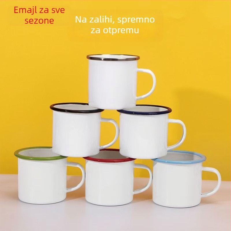 Emajlirana šalica s prilagođenim logotipom, fotografijom i tekstom - DIY za ured i kućnu upotrebu