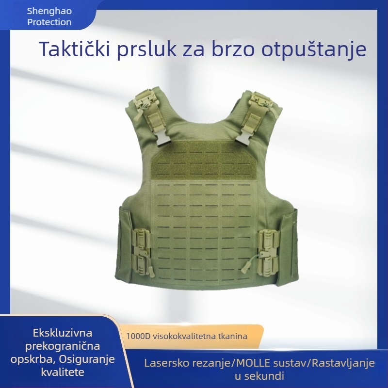 Brzo otpuštajuća taktička vesta, najlon 1000D, podijeljeni dizajn, muška vanjska zaštitna vesta, razina 3