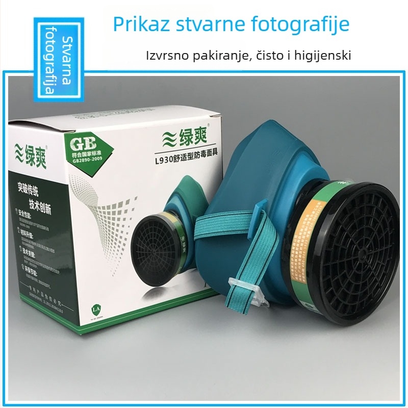 Gas maske Green and Cool s aktivnim ugljenim filtrima L9303 – zaštita od kemijskih mirisa, pesticida i mirisa spreja boje