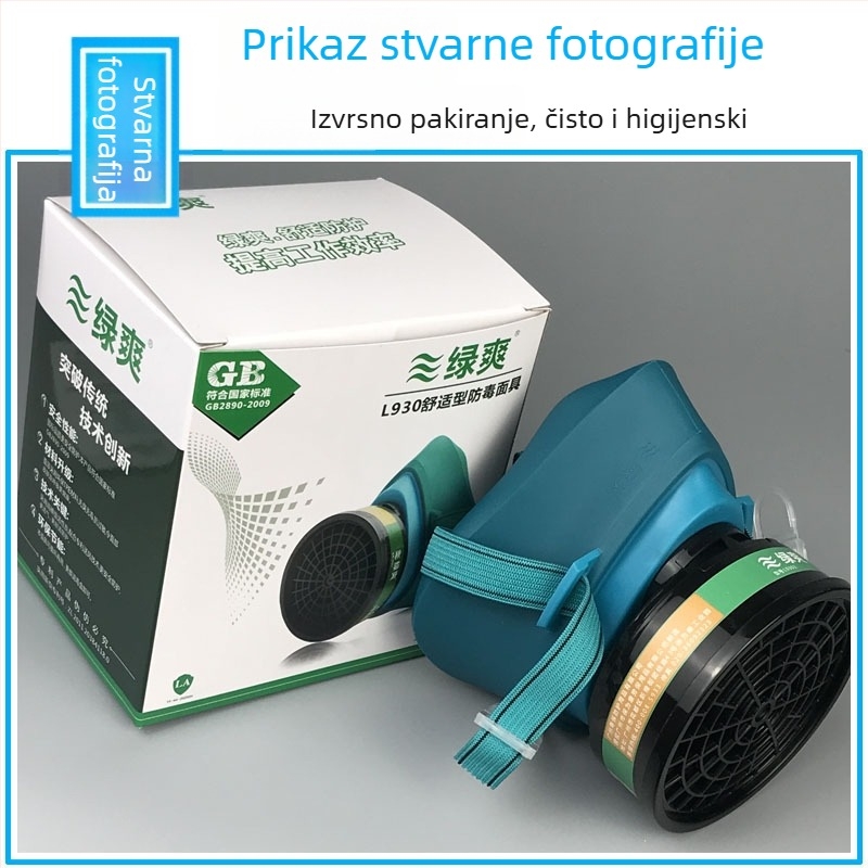 Gas maske Green and Cool s aktivnim ugljenim filtrima L9303 – zaštita od kemijskih mirisa, pesticida i mirisa spreja boje
