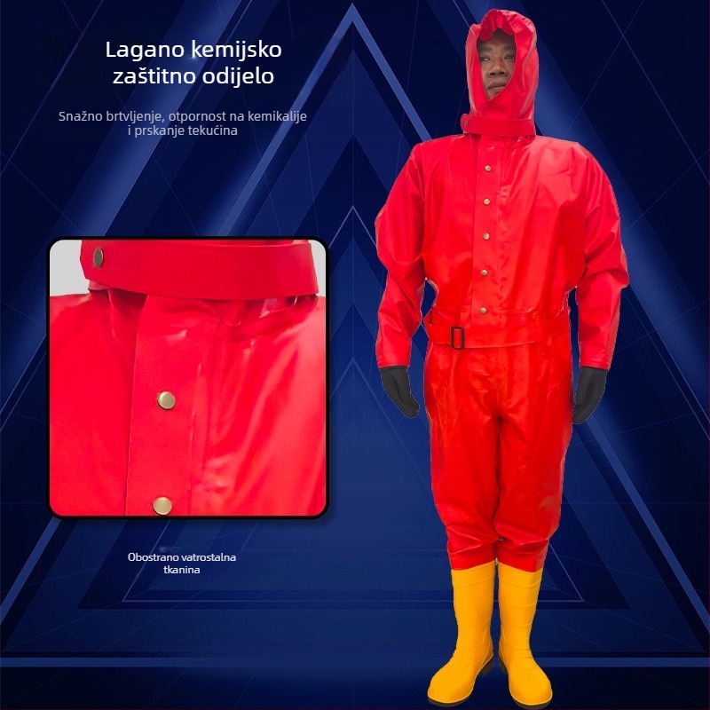 Weian lagani kemijski zaštitni kombinezon, poluzatvoren model F9010, otporan na kiseline i baze, antistatičan, za cijelo tijelo
