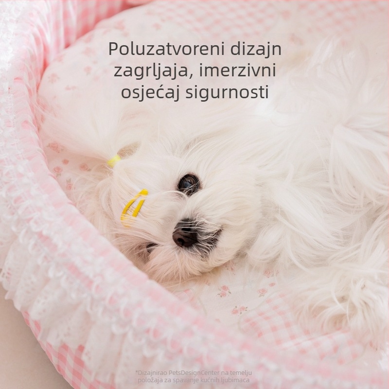 Poluzatvoreno pseće ležište s dizajnom kolijevke, udoban gnijezdo za male i srednje pse