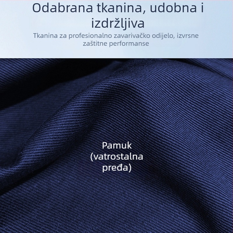 Debeli pamučni plamenootporni kombinezon za zavarivače u čeličama, s toplinskom izolacijom i zaštitom od opekotina, s reflektirajućim trakama