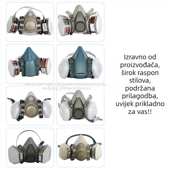 Modificirana TPE maska za zaštitu od industrijskog prašine 3001D (plava, bijela, siva) za lakiranje, kemikalije i pesticidima