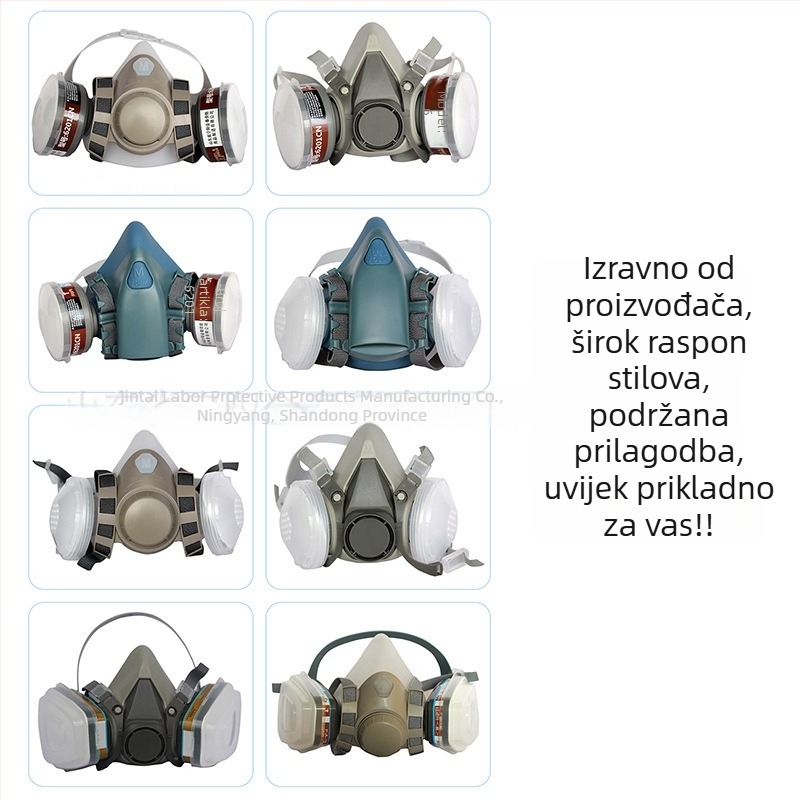 Modificirana TPE maska za zaštitu od industrijskog prašine 3001D (plava, bijela, siva) za lakiranje, kemikalije i pesticidima