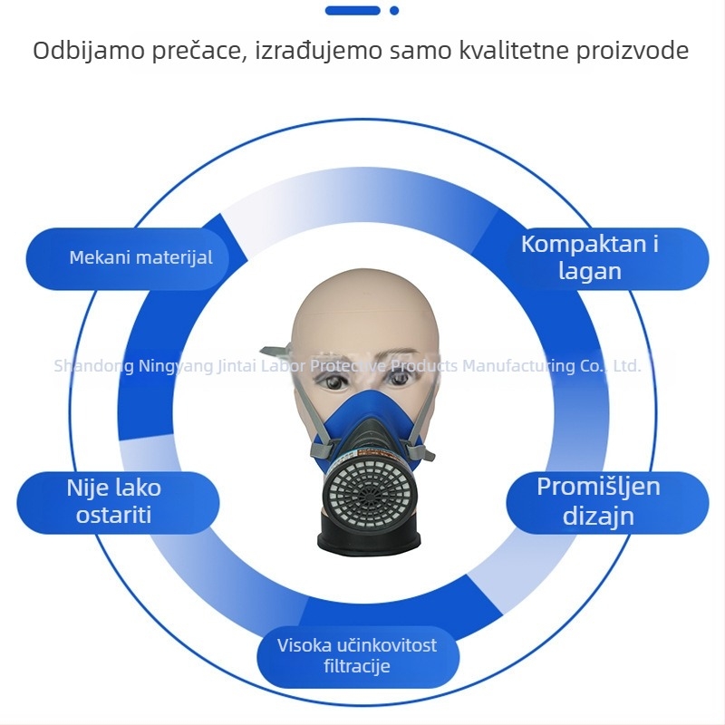 Modificirana TPE maska za zaštitu od industrijskog prašine 3001D (plava, bijela, siva) za lakiranje, kemikalije i pesticidima
