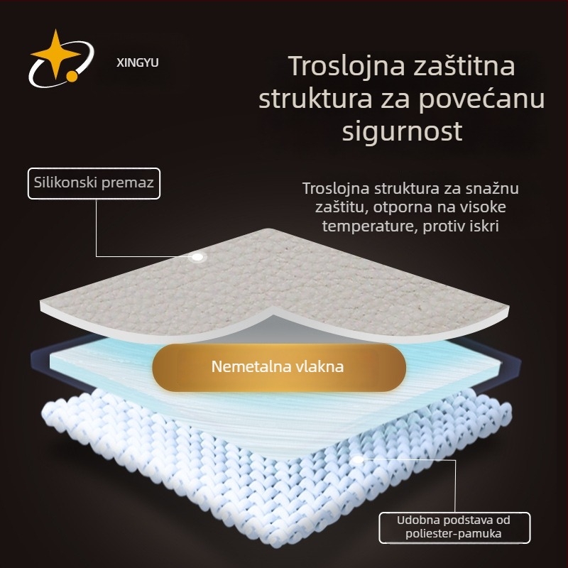 Xingyu vatrootporna pregača za zavarivanje s izolacijom, zaštita od opeklina, otpornost na visoke temperature i habanje, zaštitno odijelo za zavarivanje, rezanje i brušenje