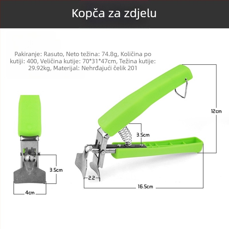 Nehrđajući čelični kuhinjski štipaljka za zdjele, posude i tanjure s otvaračem za konzerve