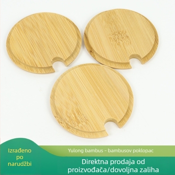 Drveni poklop od masivnog drveta za staklenu bocu – zatvoreni drveni poklop, bambusni poklop za čašu vode, kreativni poklop za svijeću