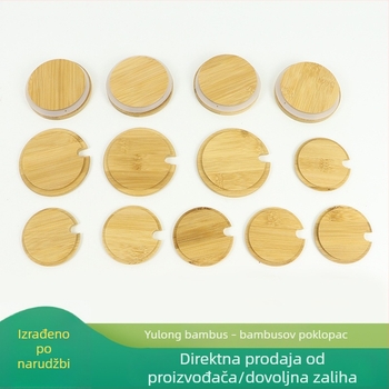 Drveni poklop od masivnog drveta za staklenu bocu – zatvoreni drveni poklop, bambusni poklop za čašu vode, kreativni poklop za svijeću