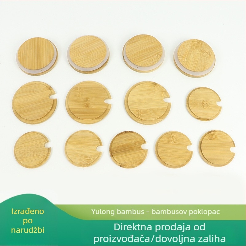 Drveni poklop od masivnog drveta za staklenu bocu – zatvoreni drveni poklop, bambusni poklop za čašu vode, kreativni poklop za svijeću
