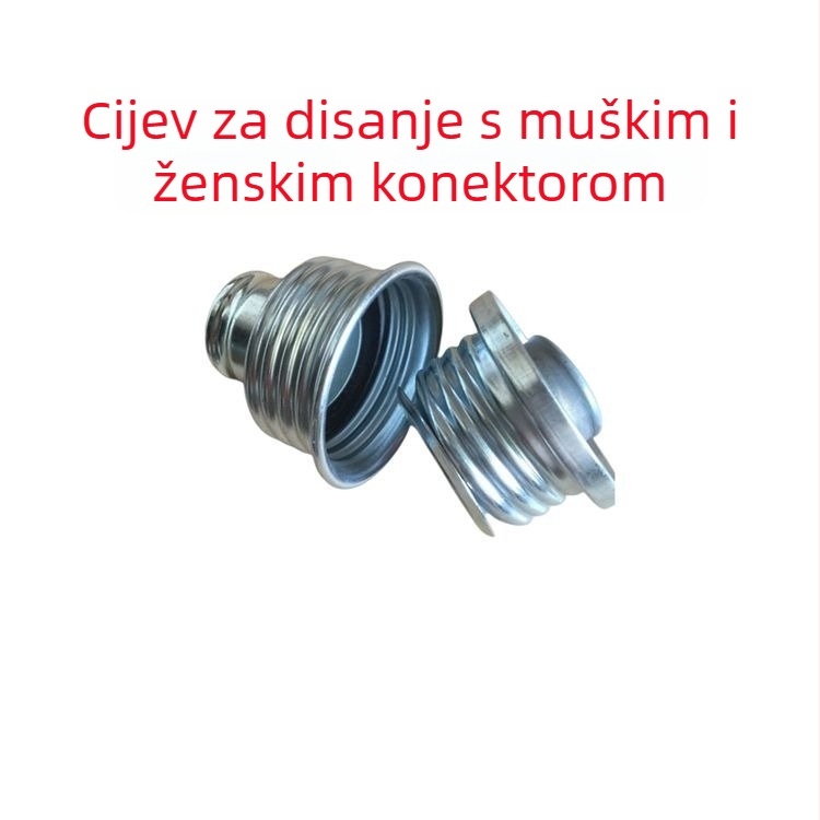Cijev za disanje za gas masku s ženskim spojem, produžni cijev za respirator, savitljiva cijev, 0,5–1 m, nehrđajući čelik