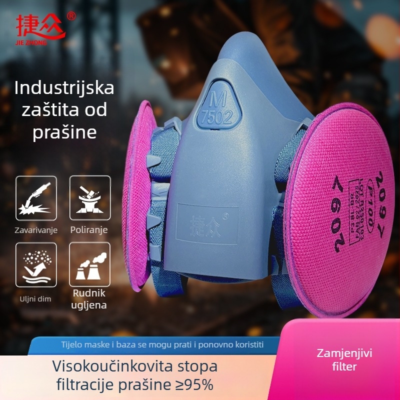 7502 Zaštitna maska za zavarivanje od silikona s aktivnim ugljenom, zaštita od uljnog dima i prašine
