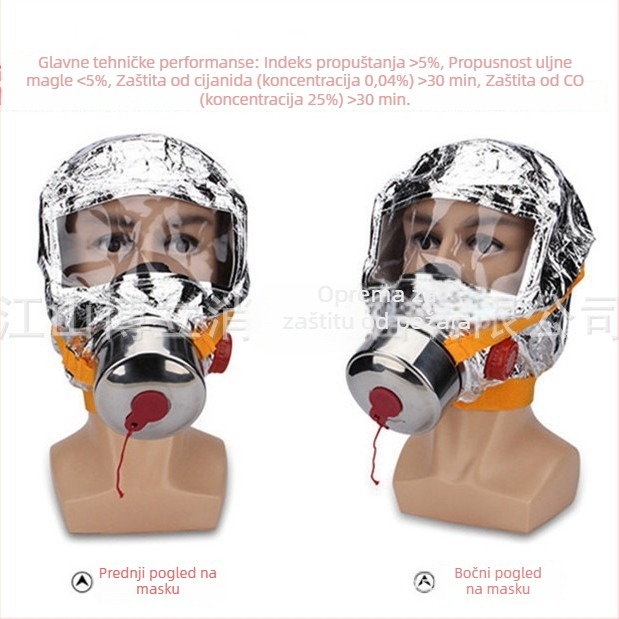 Wang'an TZL30 3C certificirana maska protiv dima i plinova, s filtrom za izlaz u slučaju požara, respirator za spašavanje