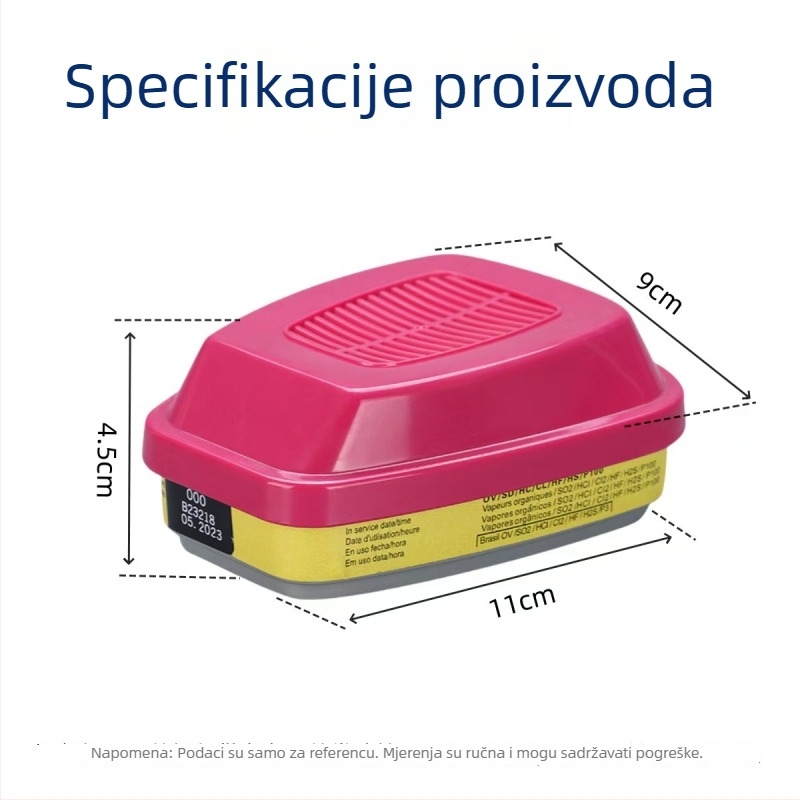 Kutija filtra s aktivnim ugljem za gas-masku (60923/60921/60926) – filtrira mirise i organska plinova para