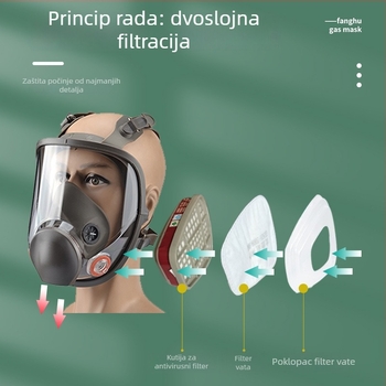 Prilagođena maska za cijelo lice 6800 za zaštitu od plinova, za sprej bojenje, pogodna za brušenje, zaštita od industrijske prašine s aktivnim ugljem