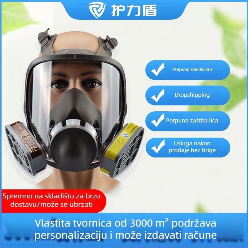 Prilagođena maska za cijelo lice 6800 za zaštitu od plinova, za sprej bojenje, pogodna za brušenje, zaštita od industrijske prašine s aktivnim ugljem
