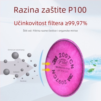 3M 2097CN P100 Filter za organske pare i čestice s aktivnim ugljenom za maske 6000/6500/7500