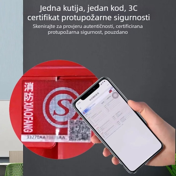 3C certificirana maska za plin i dim s evakuacijskim respiratorom pri požaru, za hotele i kuće za goste