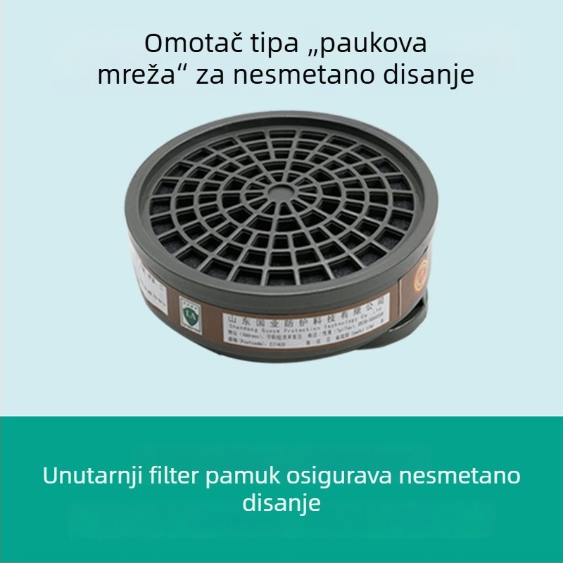 Gas maska Yihu A-7 s filtrom aktivnog ugljena P-A-1, serije 3200, kompatibilna s 3N11, za aerosolno bojanje i kemijske eksperimente