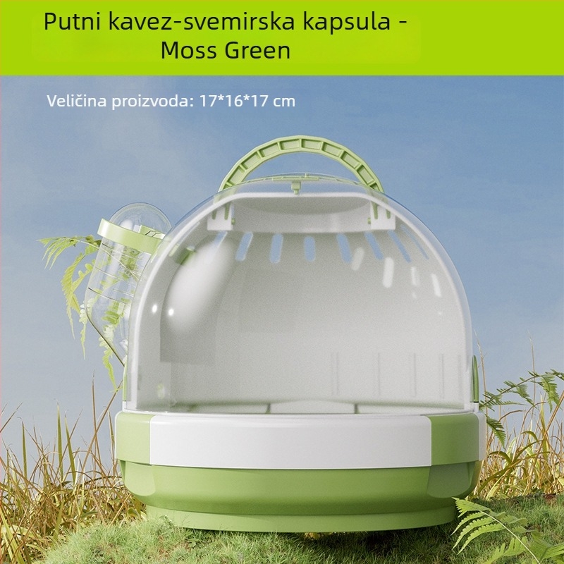 Prenosivi UFO kavez za male kućne ljubimce — sugar glider, hrčak i jež, s gnijezdom