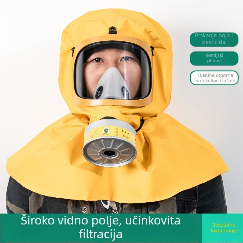 Puna maska za lice za kemijsku zaštitu tijekom nanošenja kemikalija i boja, zaštita od formaldehida i vodikovog sulfida.