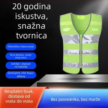 Reflektirajuća prometna vesta za patrolu i sigurnost, radna odjeća za upravu cestama, reflektirajuća vesta s tiskom
