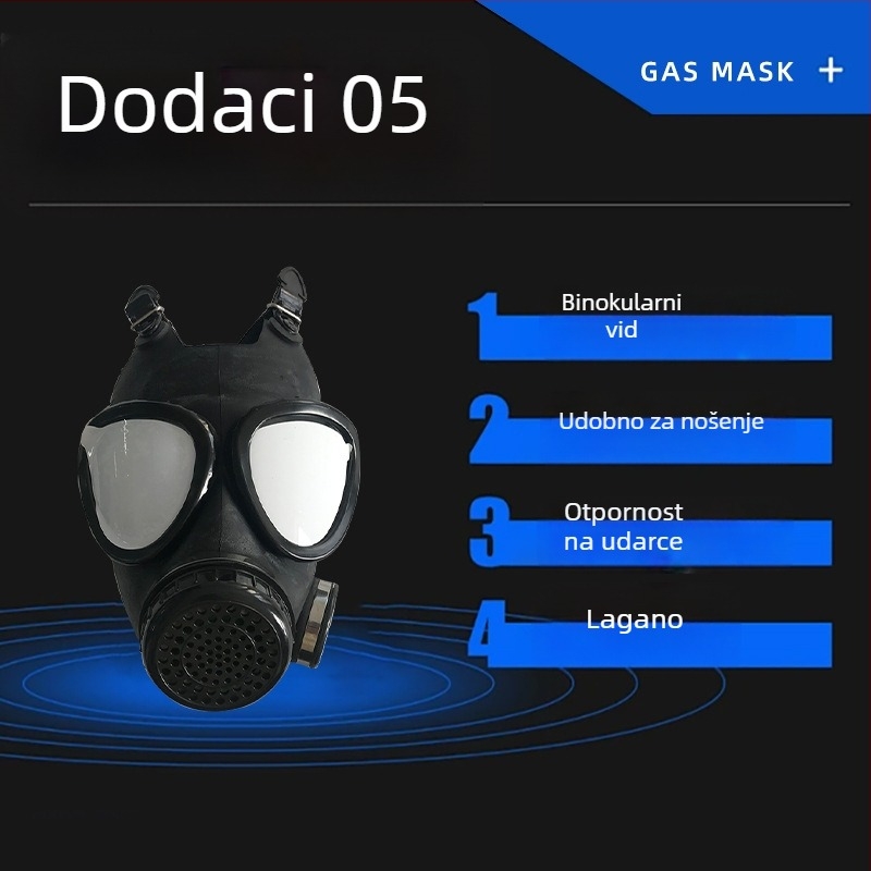 Set dodataka za gas masku 05: silikon dijelovi za zaštitu od prašine, traka za glavu, učvršćivač ventilacije za disanje i elastični remen
