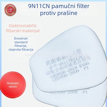 KN95 maska s filtracijskom vunom 9n11cn, visokoučinkovit elektrostatni filter s aktivnim ugljenom za industrijsku prašinu