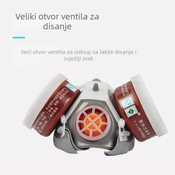 Puda FD-402 polumaska s dvije kazete, broj 3 za organske pare (aceton, benzen) i industrijski prašak