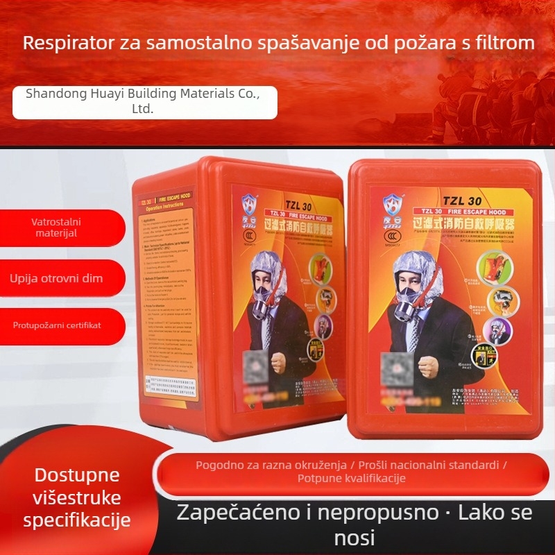 TZL30 Maska za bijeg od požara za dom i hotel, respirator, vatrootporan materijal