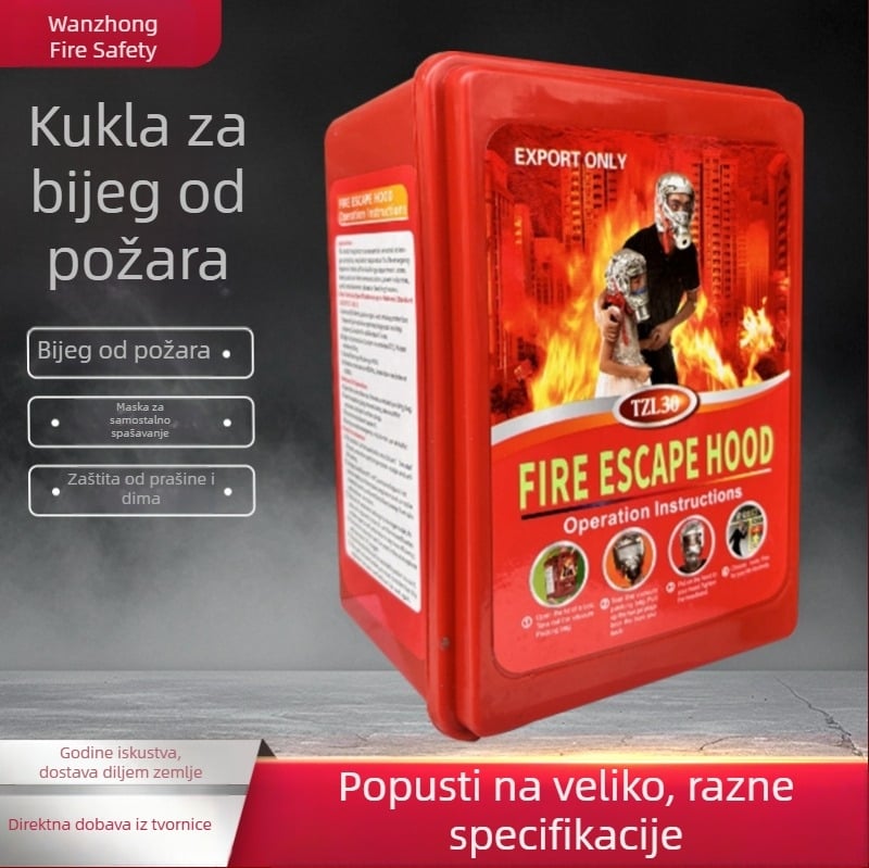 Požarna maska za disanje s filtracijom virusa i dima za samostalno spašavanje